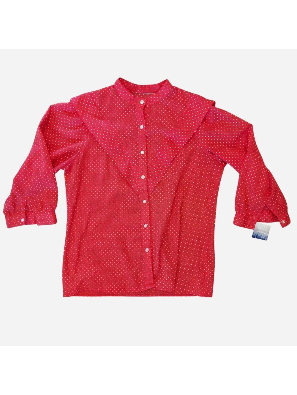 American Vintage Women's Red and White Blous